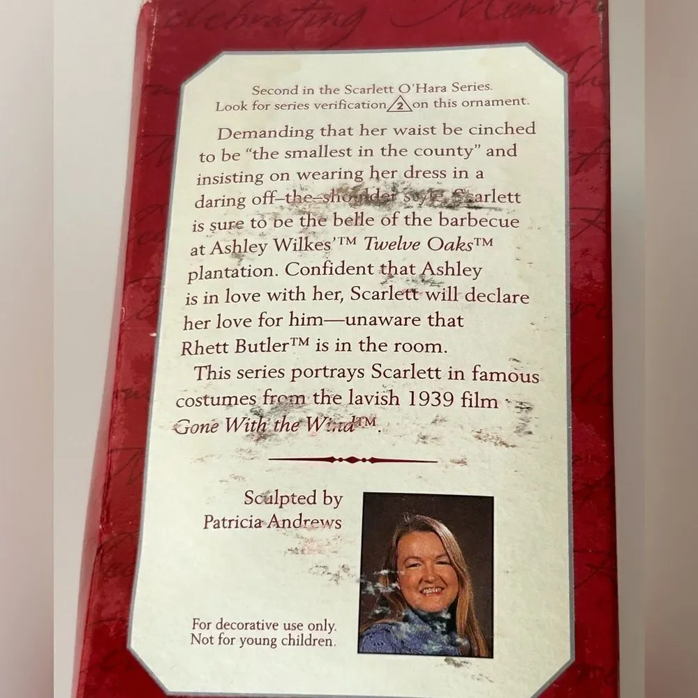 Hallmark Gone with the Wind Scarlett O'Hara Ornament vintage 1998 New